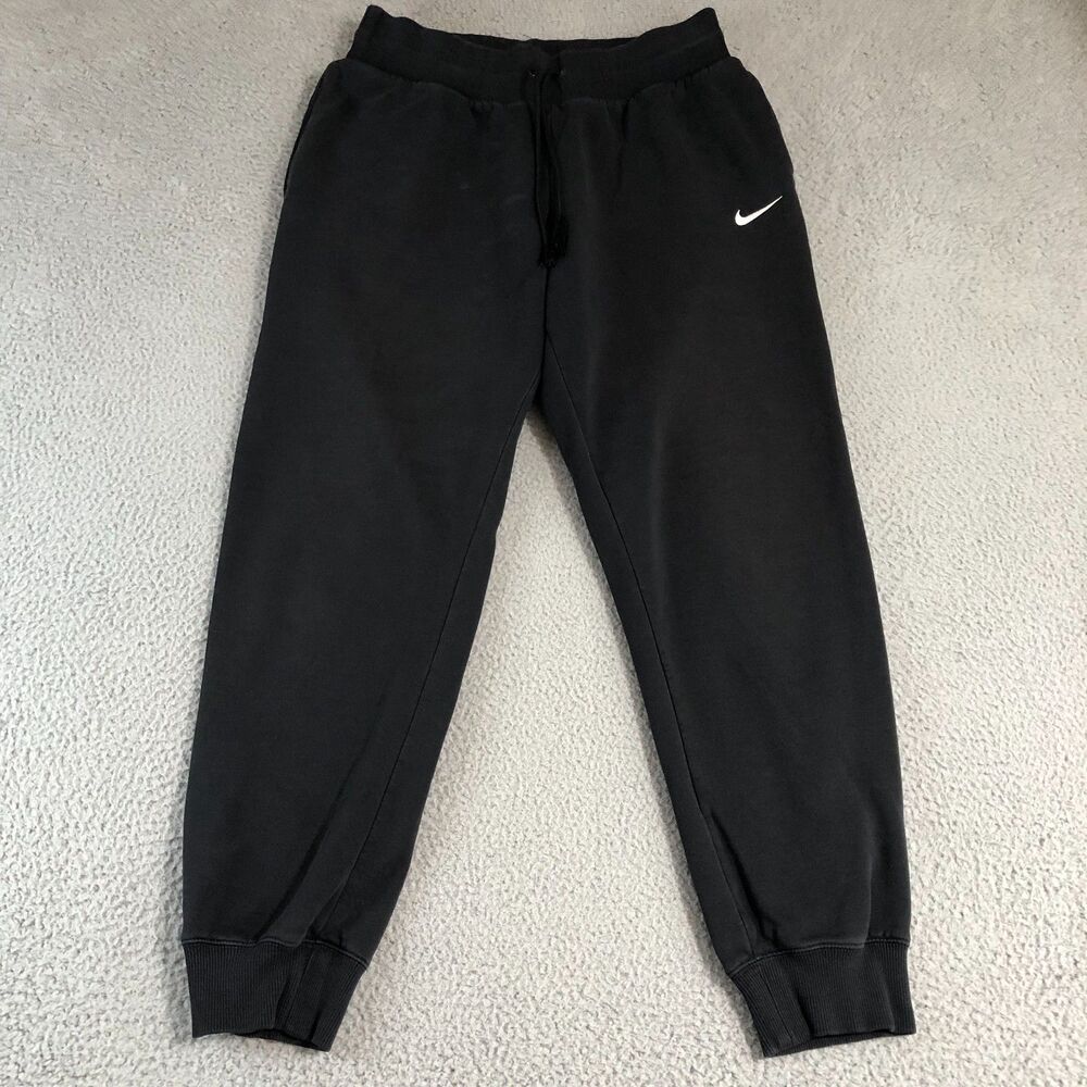 Nike Joggers Men Large Black Pants Tapered Basketball Sportwear Drawstring Logo